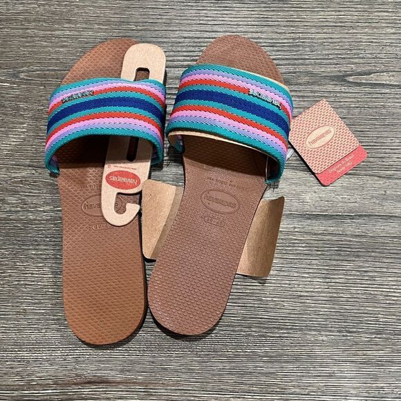 Havaianas Womens You Malta Flip-Flop Sandals Slip-On Open-Toe Rust Mix S… - Picture 1 of 8